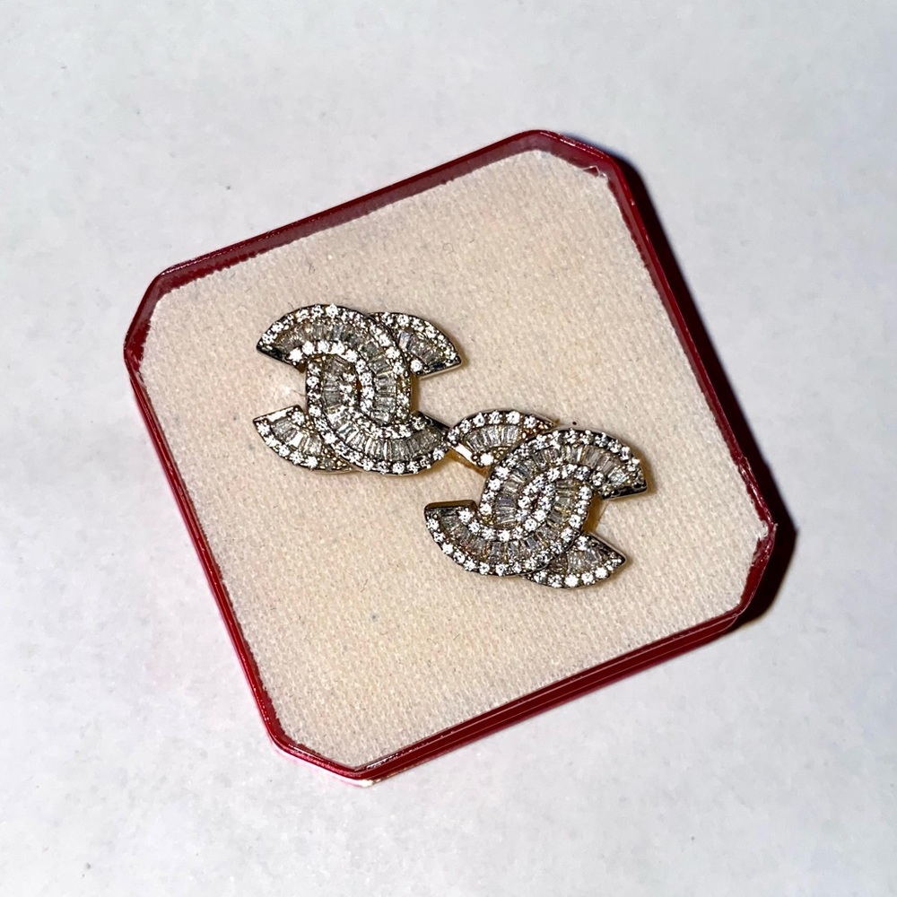 Imitation earrings. Beautiful. Silver